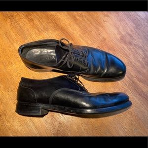Prada Bushed Leather Black Lace-up Derby Shoes